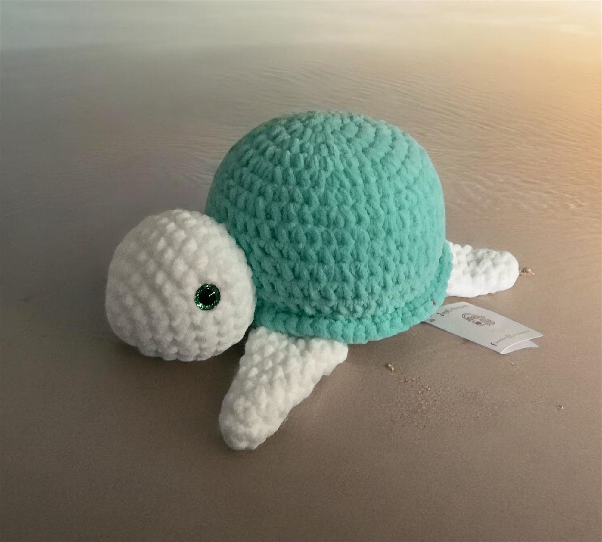 Turtle - mint & white