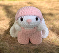 Bunny in overalls - pink